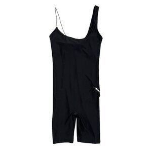 Alix NYC Women's Harper Bike Shorts Bodysuit‎ Romper Asymmetric Straps Black L